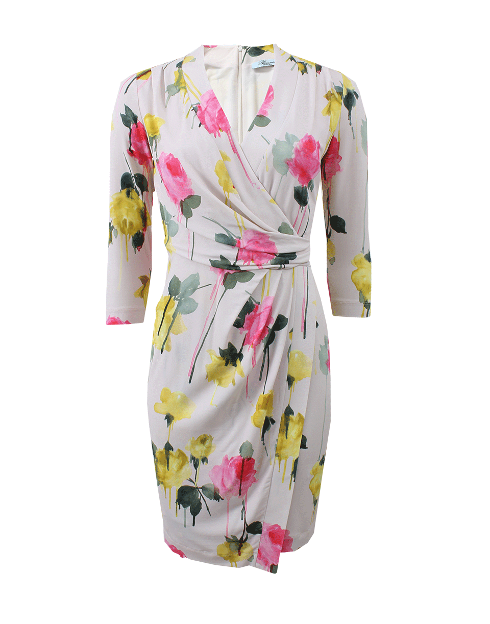 BLUMARINE-Rose Print Wrap Dress-