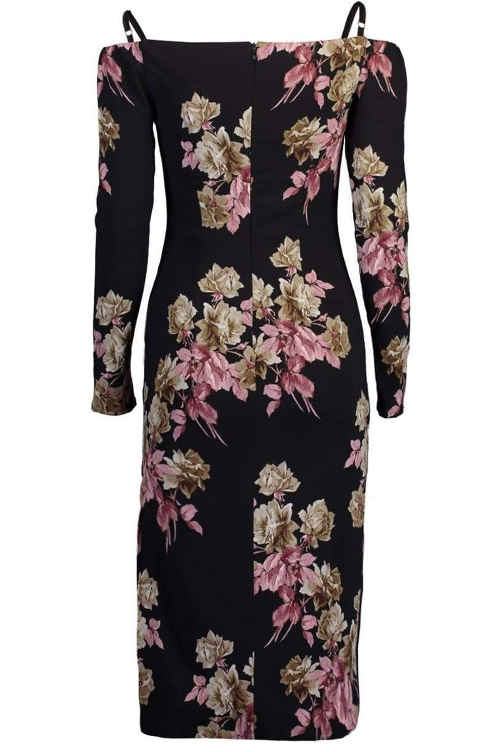 Long Sleeve Off Shoulder Print Dress