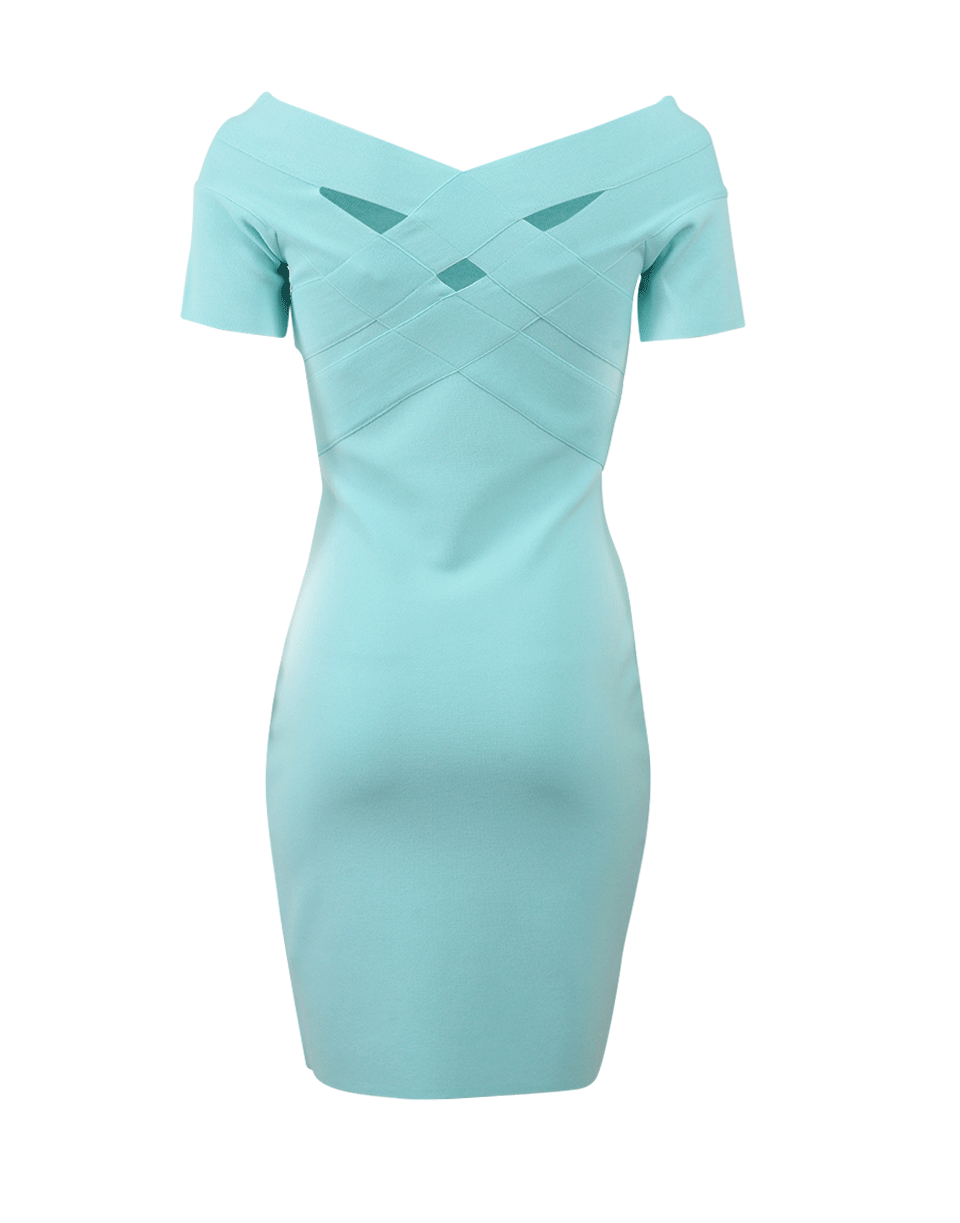 BLUMARINE-Off The Shoulder Knit Dress-