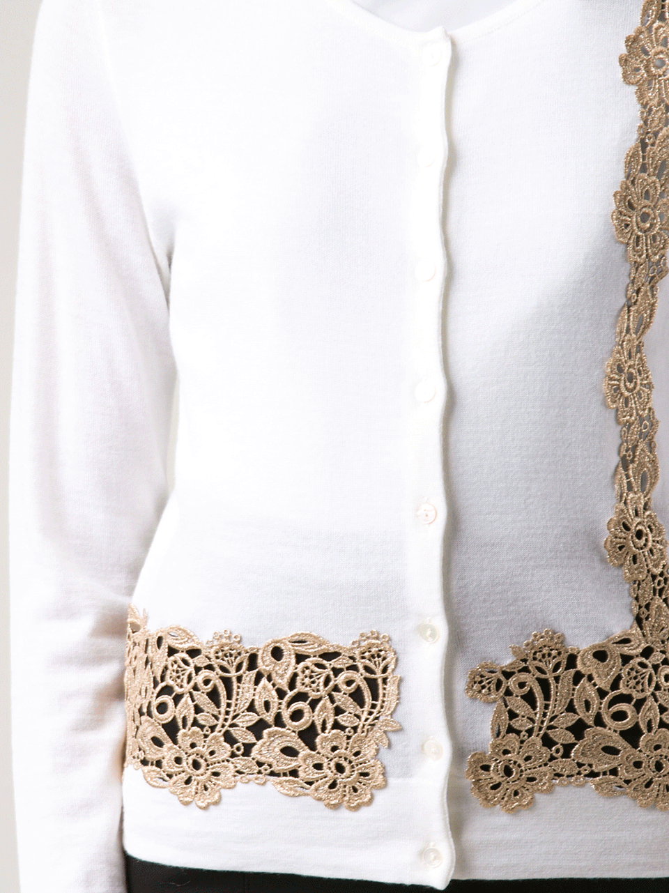 BLUMARINE-Macrame Detail Cardigan-