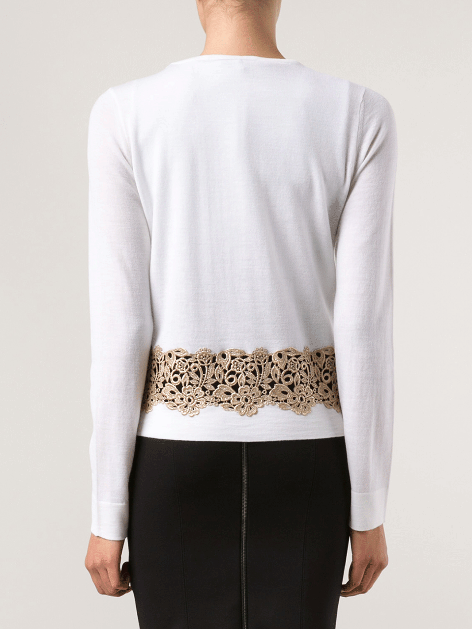 BLUMARINE-Macrame Detail Cardigan-