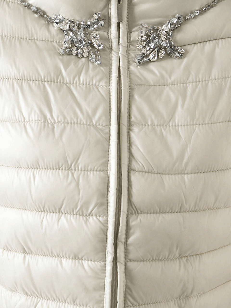 BLUMARINE-Crystal Detail Puffer Jacket-