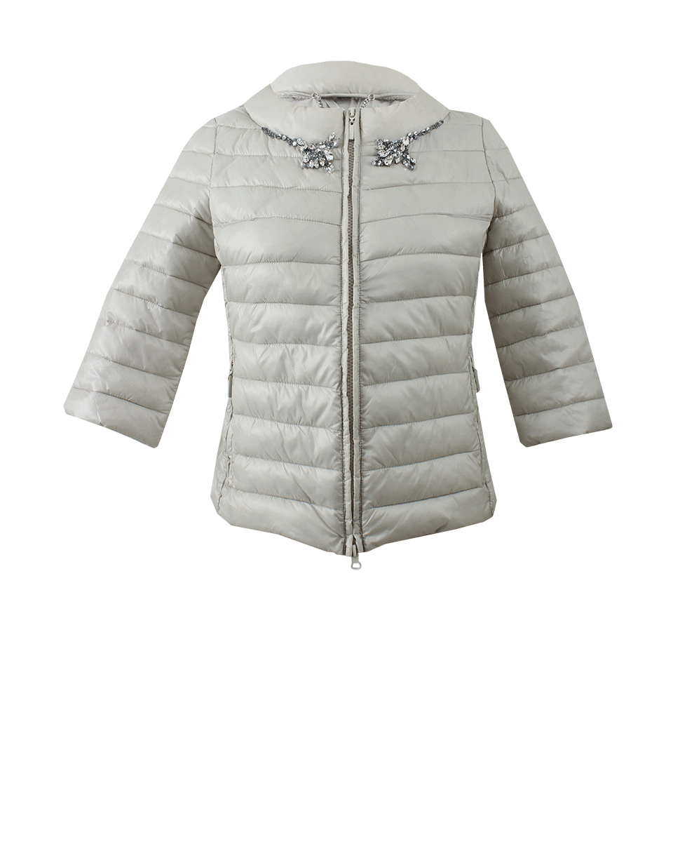 BLUMARINE-Crystal Detail Puffer Jacket-