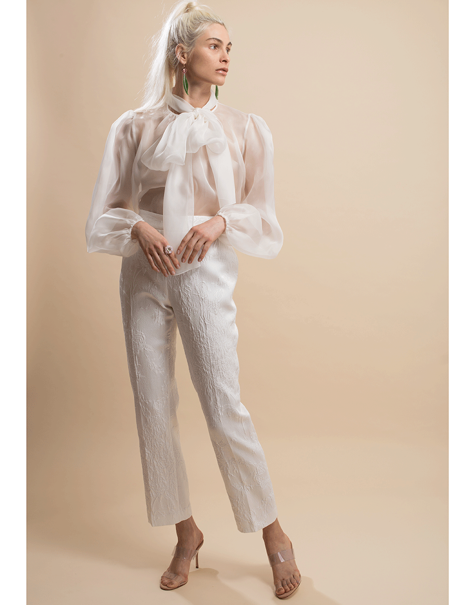BLUMARINE-White Cropped Pant-
