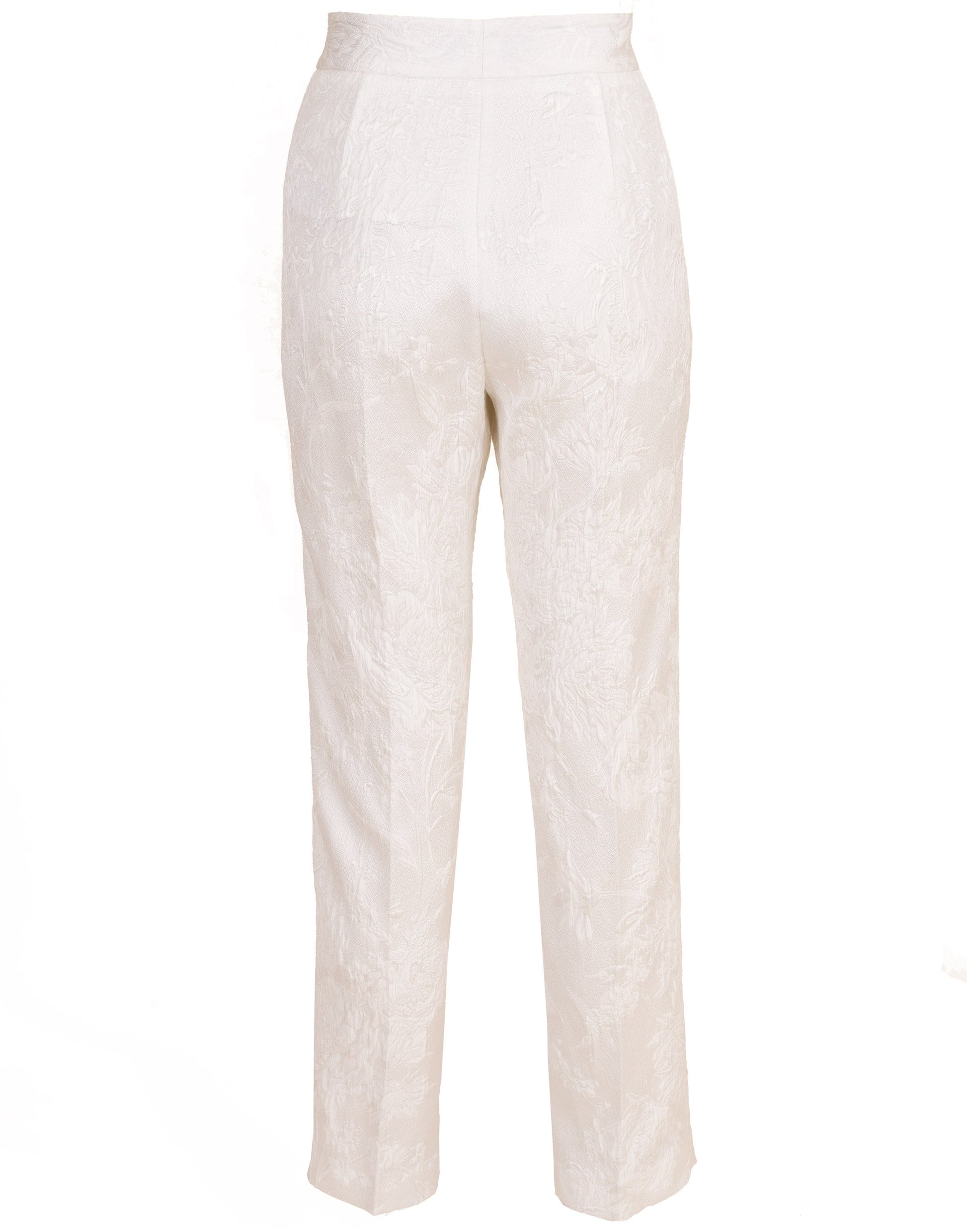 BLUMARINE-White Cropped Pant-