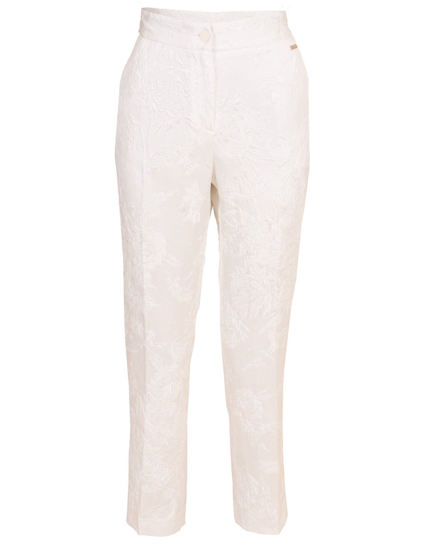 BLUMARINE-White Cropped Pant-