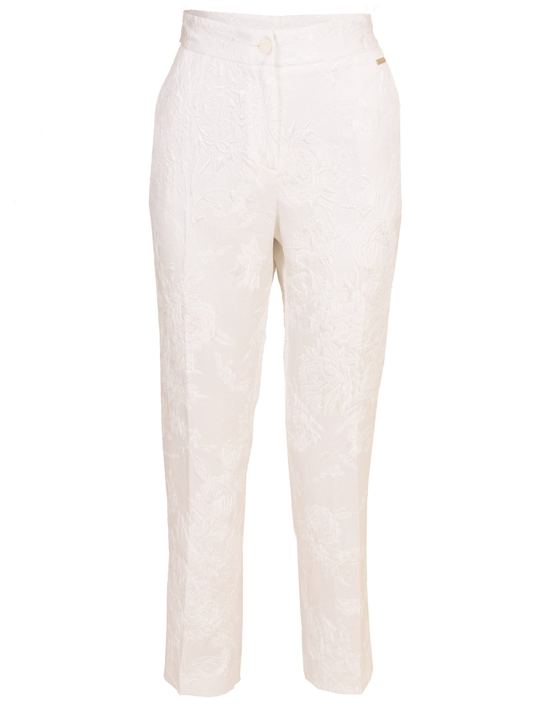 BLUMARINE-White Cropped Pant-
