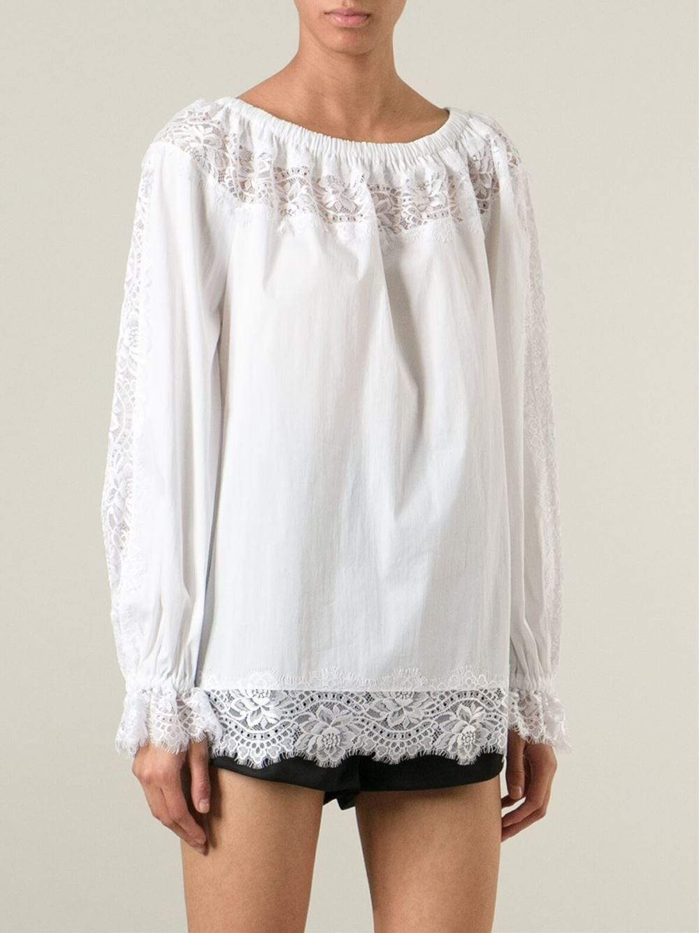 BLUMARINE-Off-The-Shoulder Blouse-