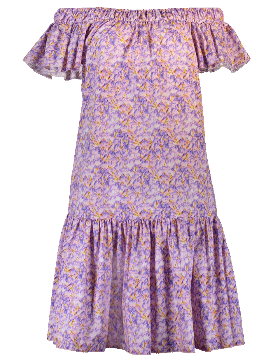 BLUMARINE-Printed Flounce Dress-VIOLA