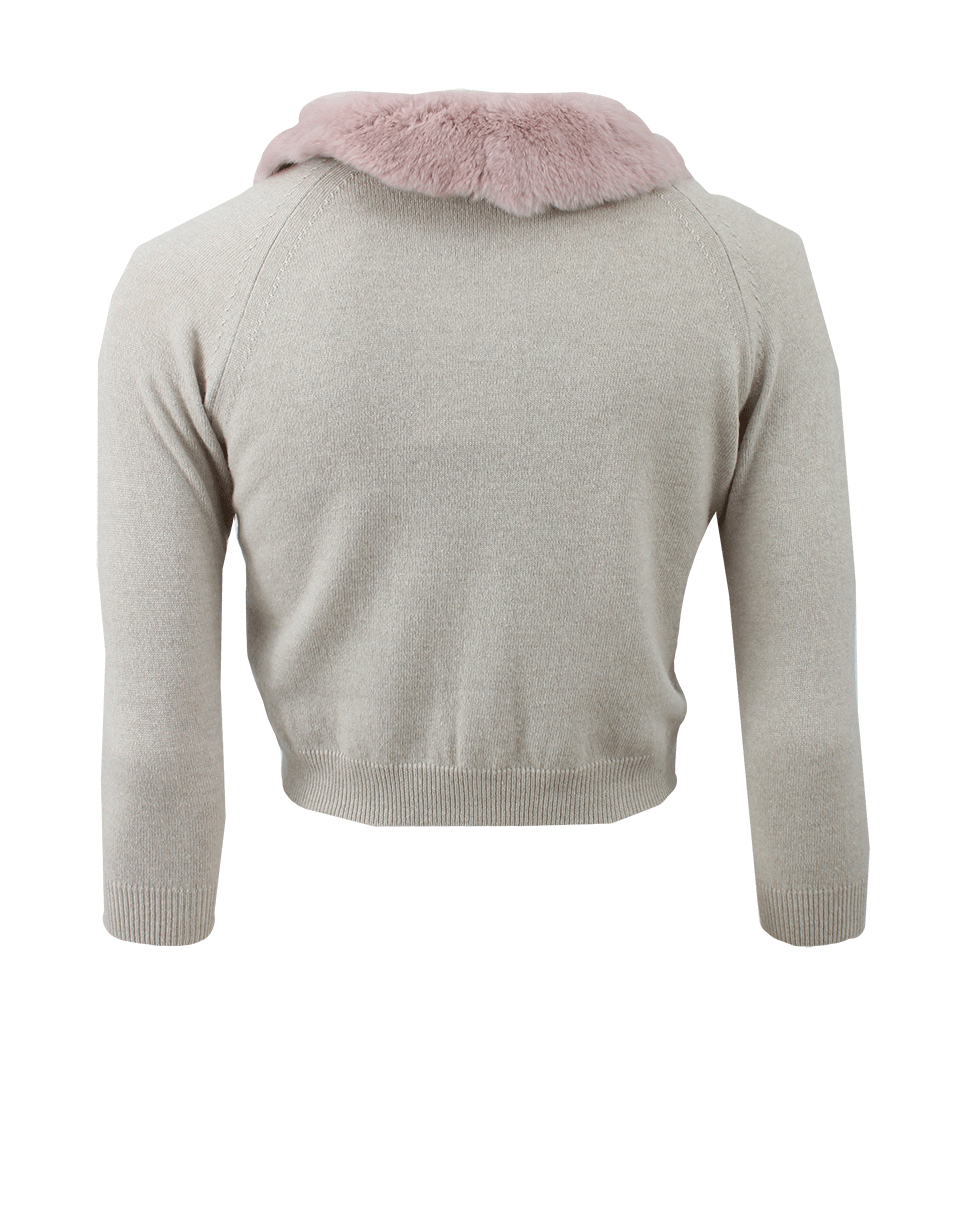 BLUMARINE-Fur Collar Cardigan-