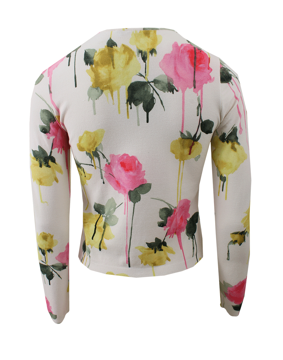 BLUMARINE-Rose Print Cardigan-