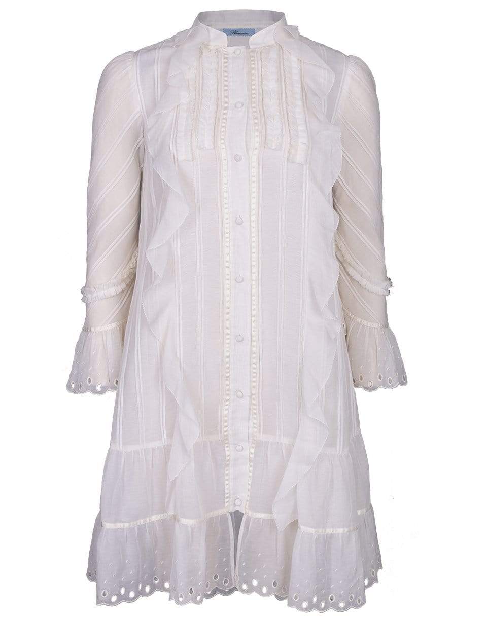 BLUMARINE-Ruffle Front Shirt Dress-