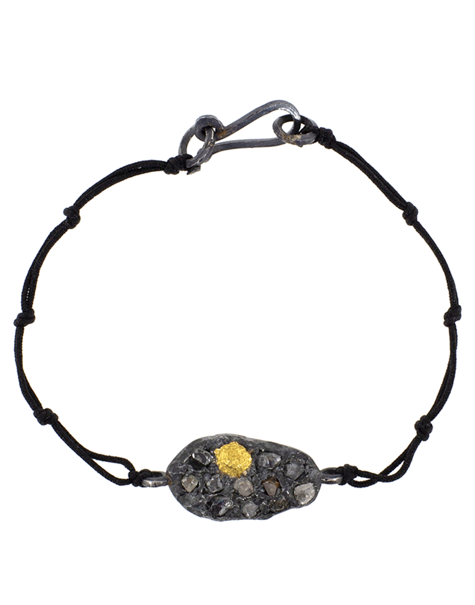 BOAZ KASHI-Diamond And Gold Cord Bracelet-SILVER
