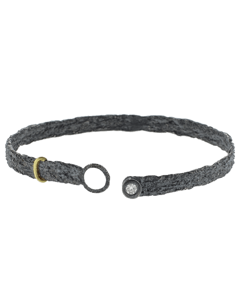 BOAZ KASHI-Gold Ring Detail Bangle-SILVER