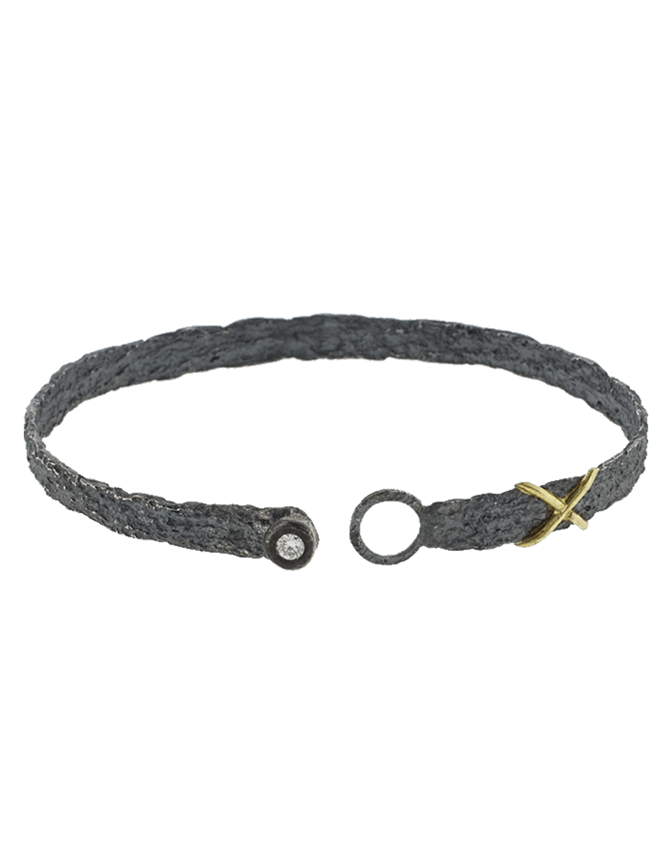 BOAZ KASHI-Gold X Detail Bangle-SILVER