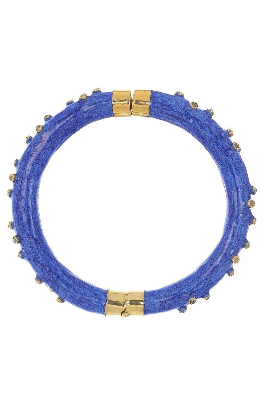 BOAZ KASHI-Blue Enamel Diamond Bracelet-YELLOW GOLD