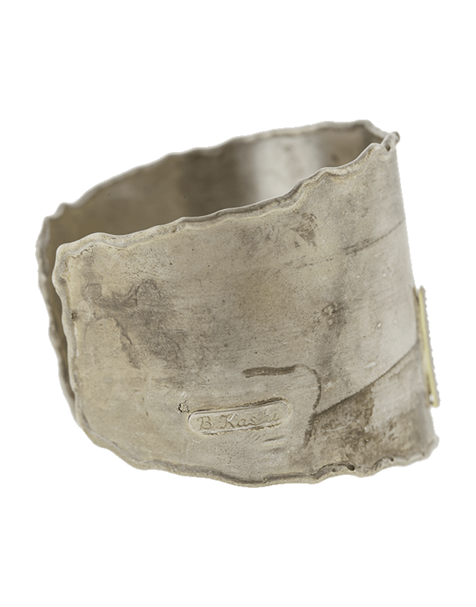 BOAZ KASHI-Diamond Line Wide Cuff-SILVER