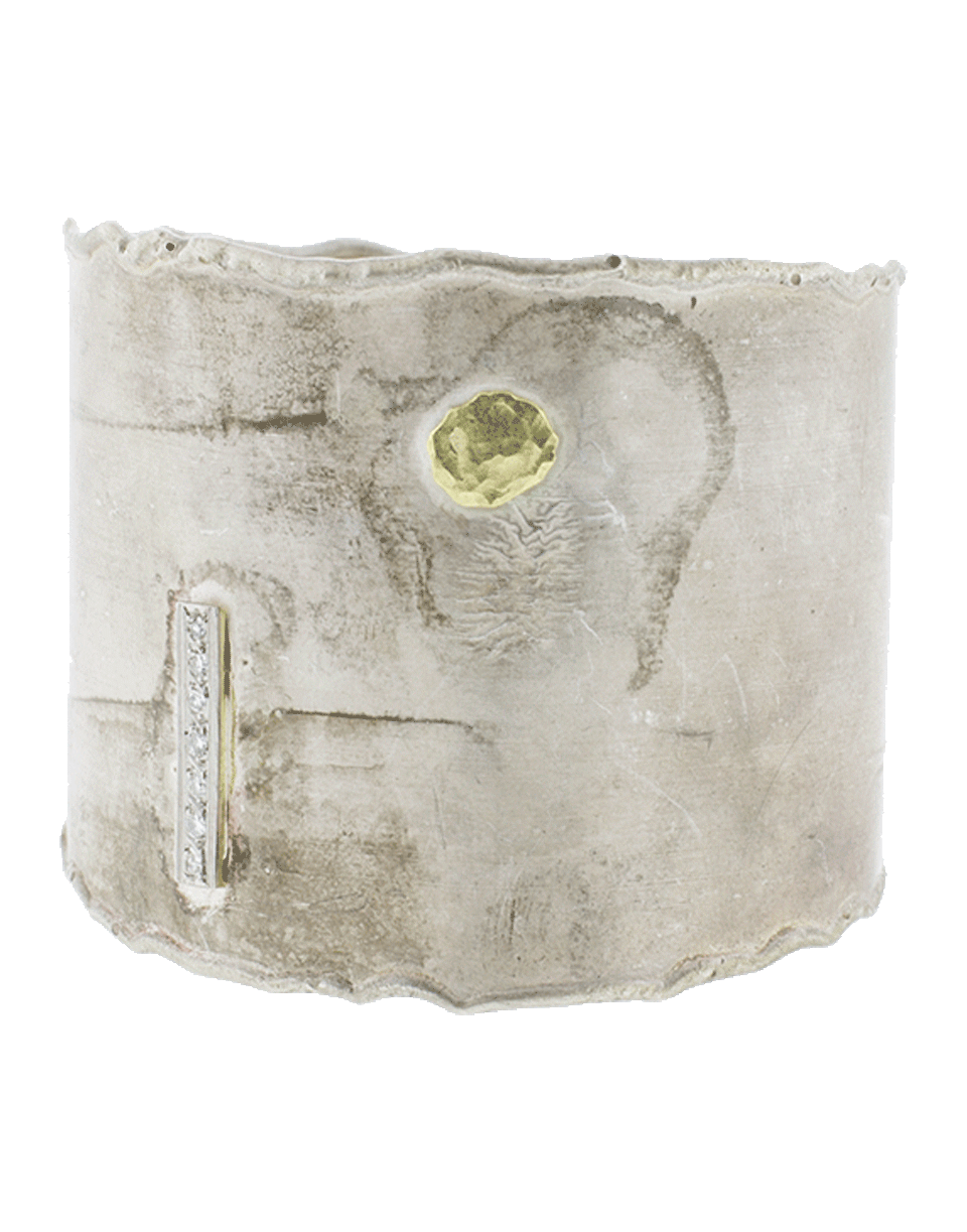 BOAZ KASHI-Diamond Line Wide Cuff-SILVER