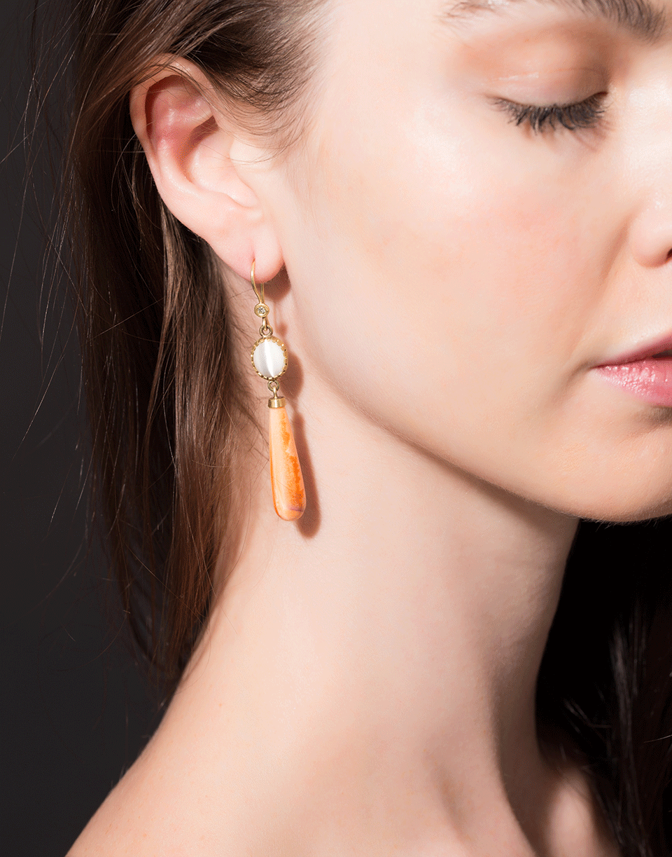 BOAZ KASHI-Extreme Agate Drop Earrings-YELLOW GOLD