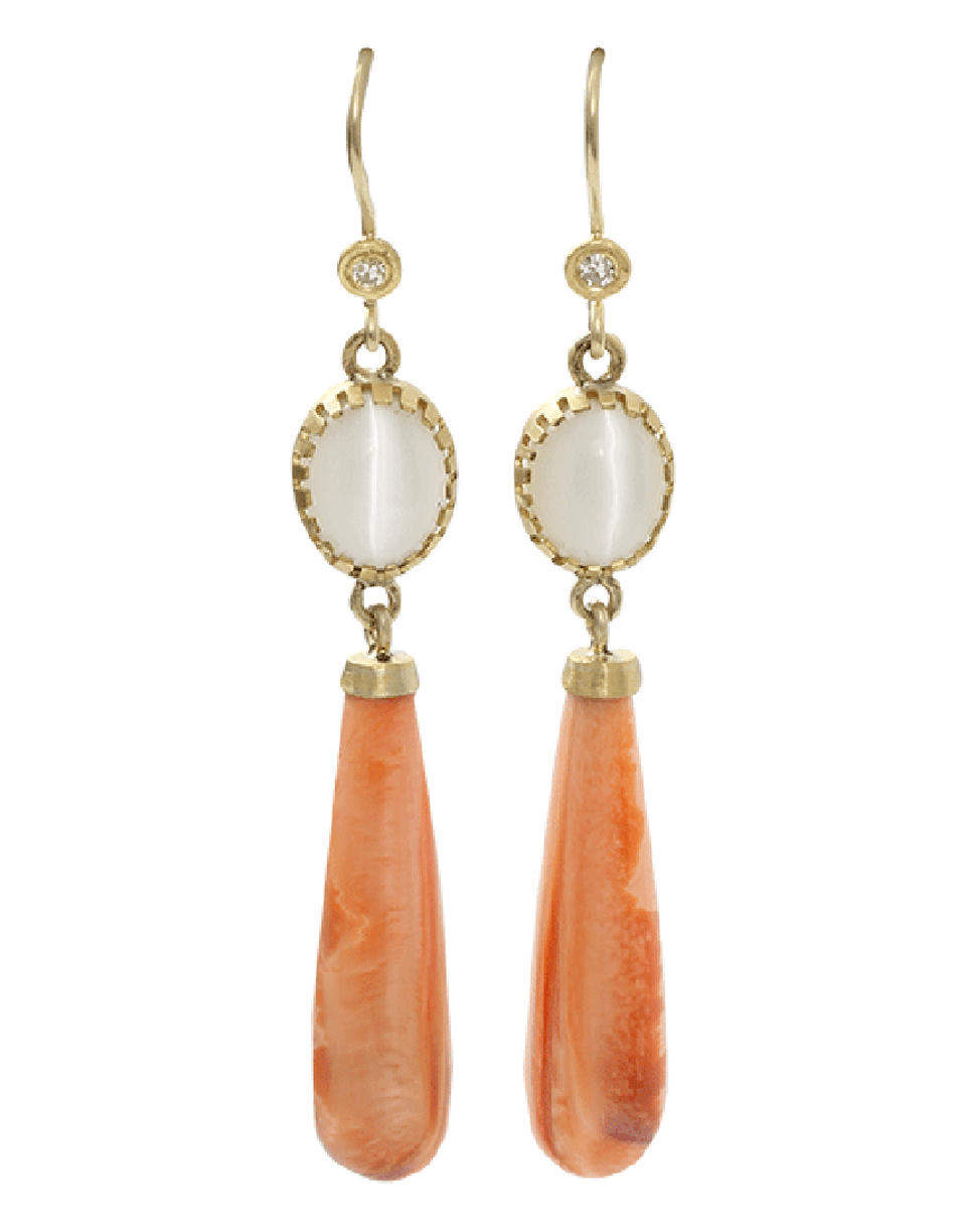 BOAZ KASHI-Extreme Agate Drop Earrings-YELLOW GOLD