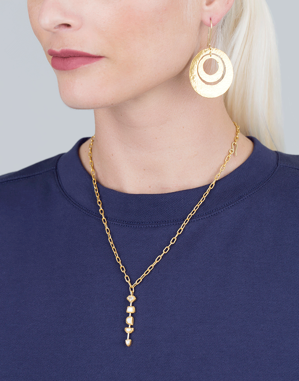 BOAZ KASHI-Gold Disc Earrings-YELLOW GOLD