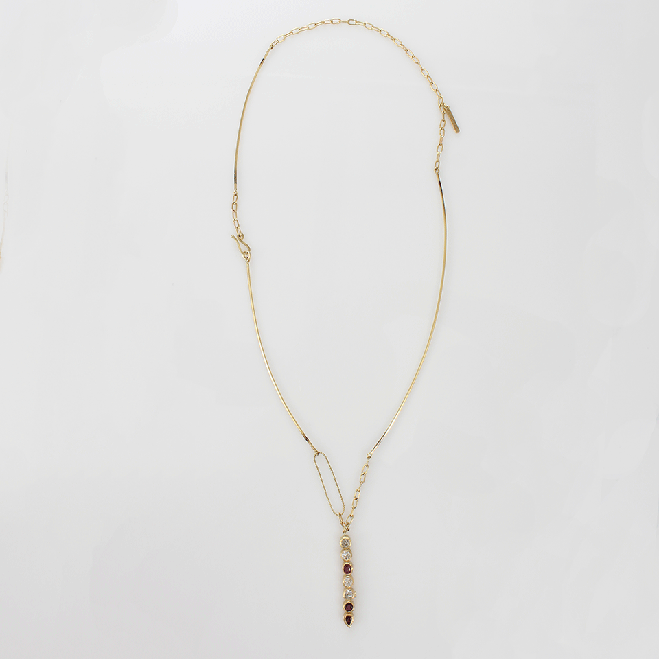 BOAZ KASHI-Genesis Ruby And Diamond Pendant Necklace-YELLOW GOLD