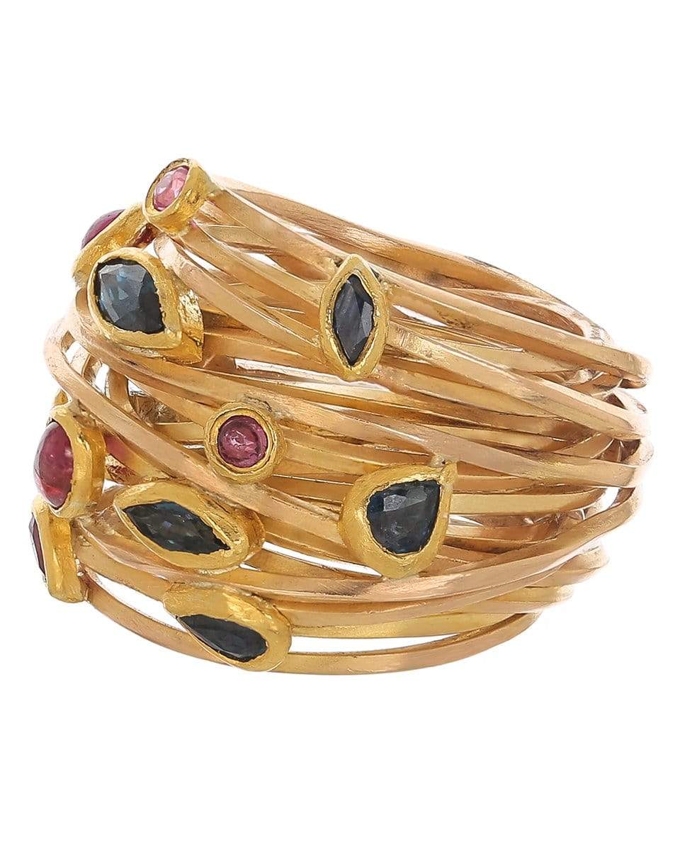 BOAZ KASHI-Ruby & Sapphire Ring-ROSE GOLD