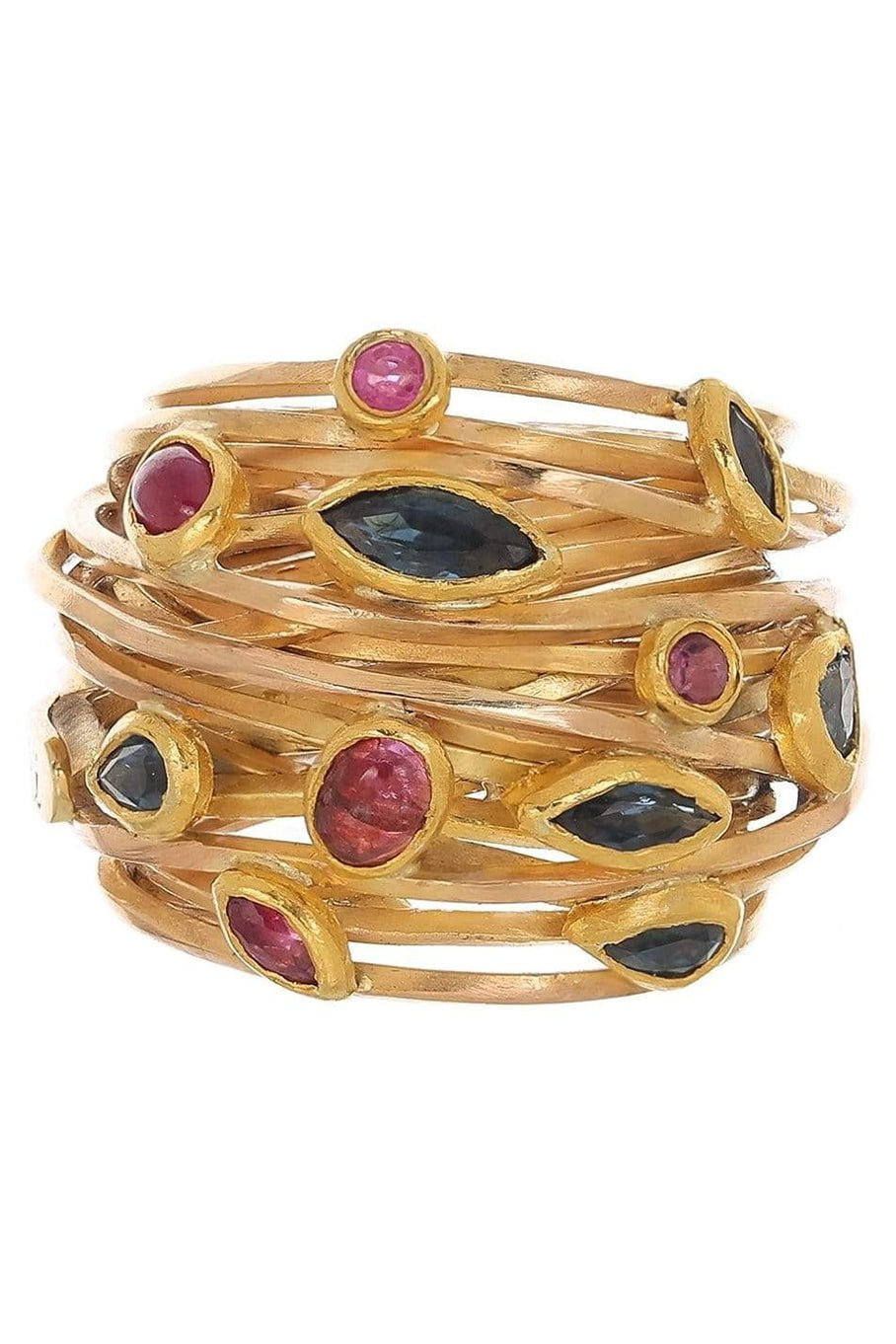 BOAZ KASHI-Ruby & Sapphire Ring-ROSE GOLD