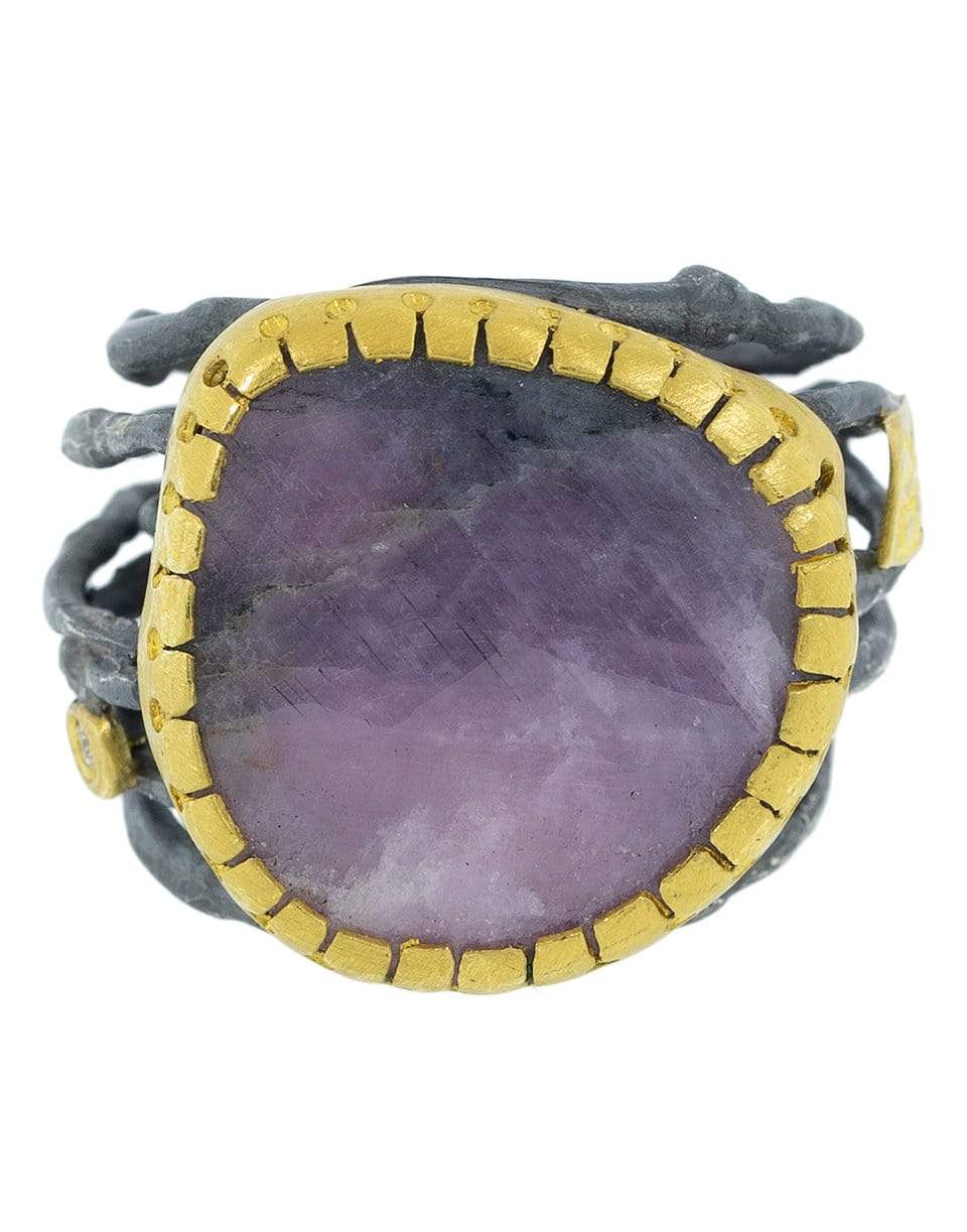 BOAZ KASHI-Amethyest and Diamond Wrap Ring-SS