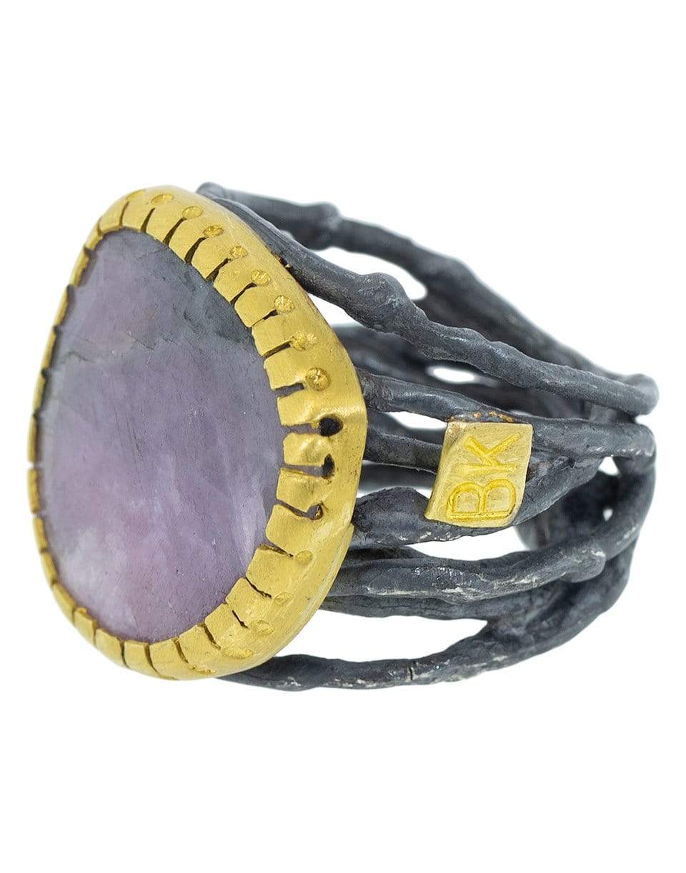 BOAZ KASHI-Amethyest and Diamond Wrap Ring-SS