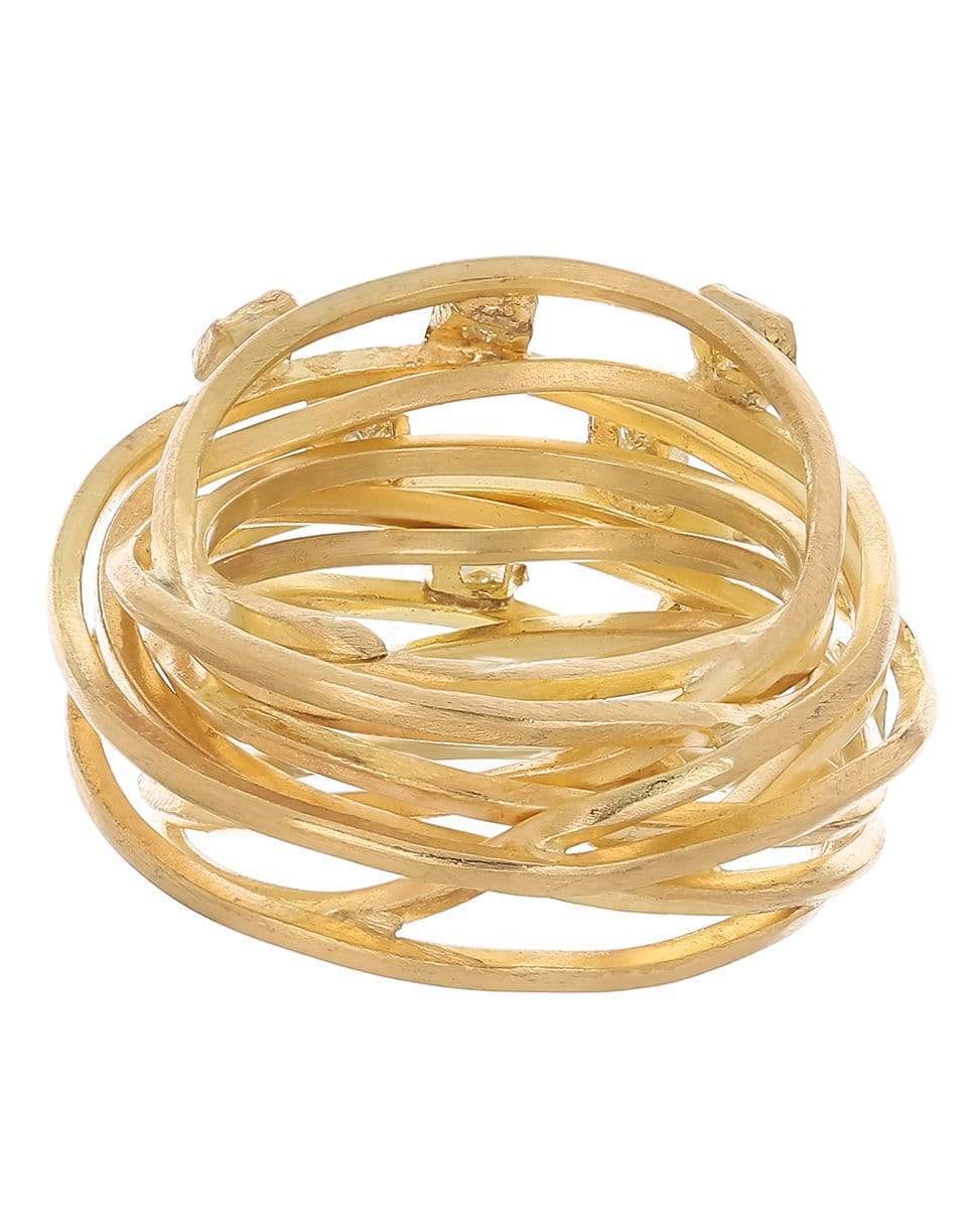 BOAZ KASHI-Diamond Square Wrap Ring-WHITE GOLD