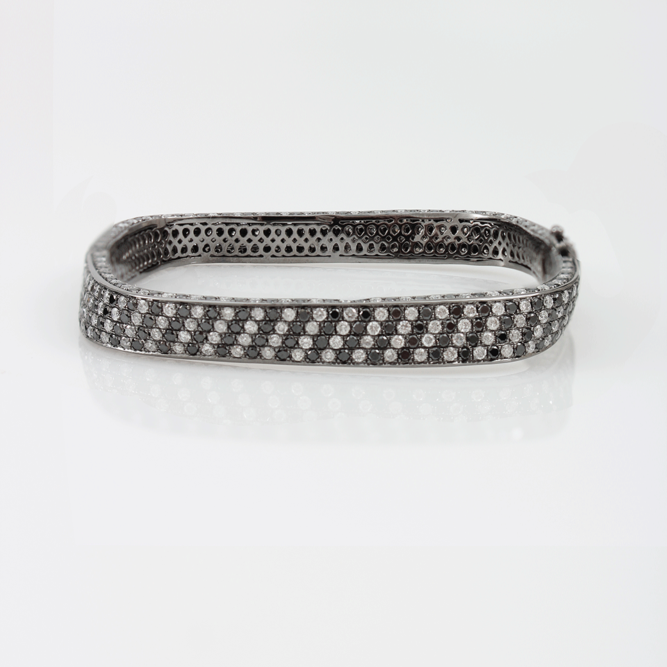 BOCHIC-Pave Diamond Bangle-WHITE GOLD