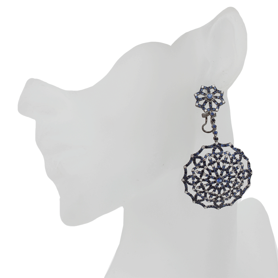 BOCHIC-Blue Sapphire and Diamond Earrings-WHITE GOLD