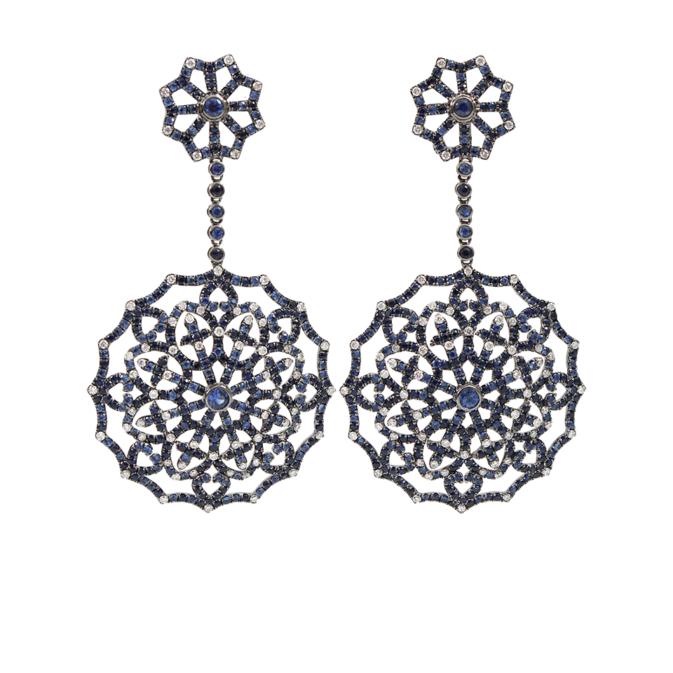 BOCHIC-Blue Sapphire and Diamond Earrings-WHITE GOLD