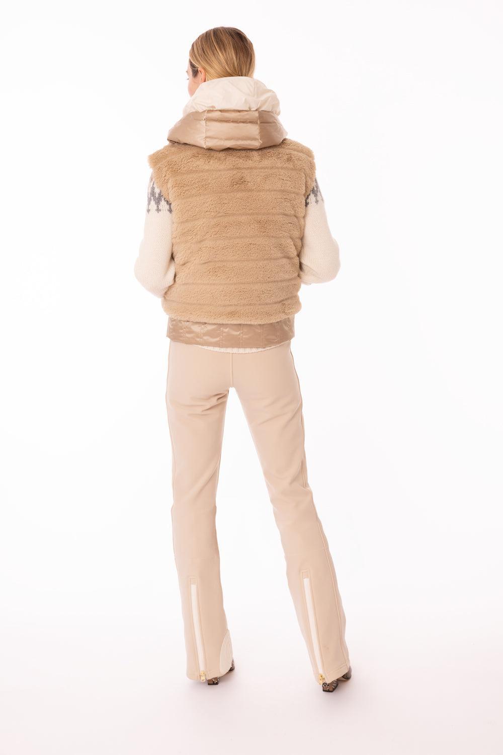 Yumi Hood Vest-LT ALMND-4-CLOTHINGJACKETVESTS-BOGNER OF AMERICA