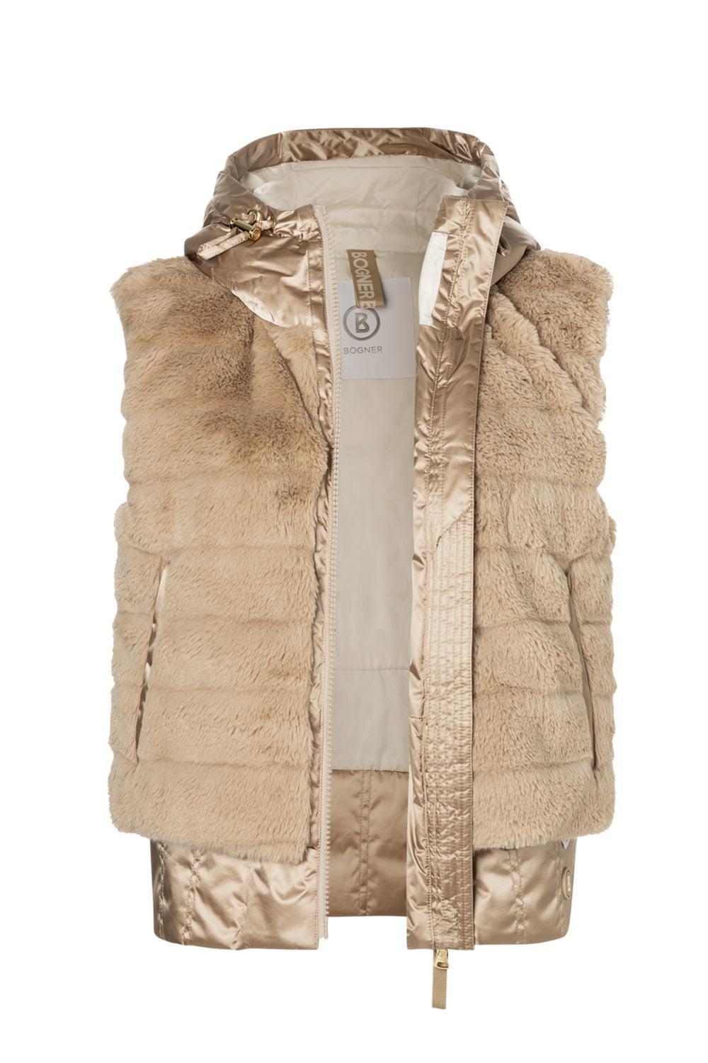 Yumi Hood Vest-LT ALMND-4-CLOTHINGJACKETVESTS-BOGNER OF AMERICA
