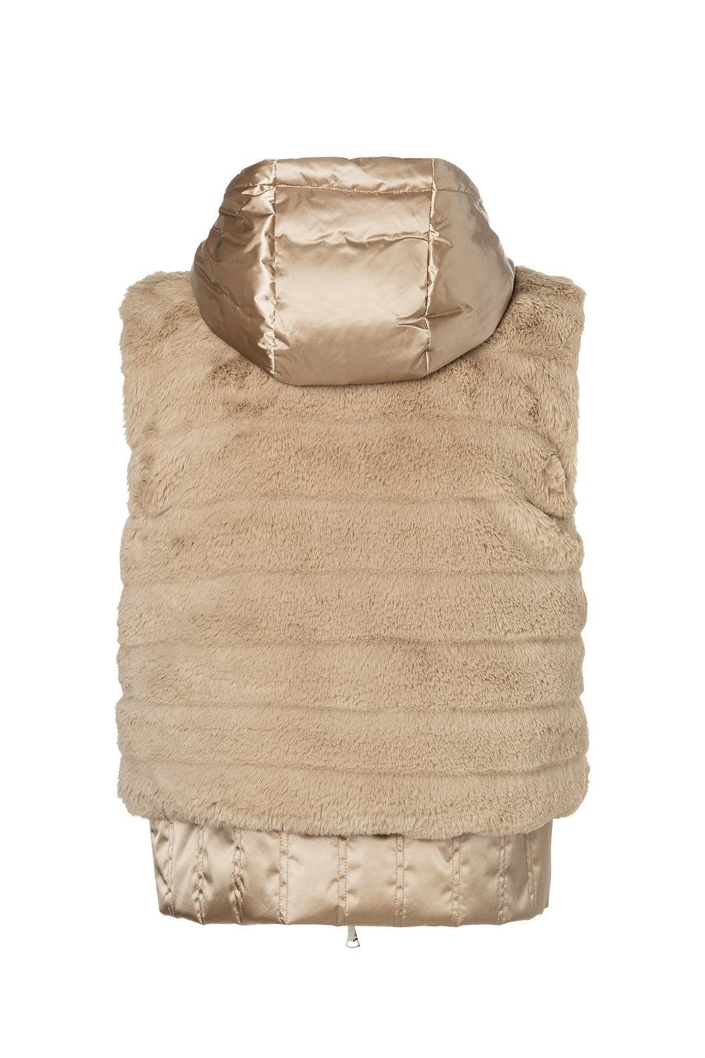 Yumi Hood Vest-LT ALMND-4-CLOTHINGJACKETVESTS-BOGNER OF AMERICA