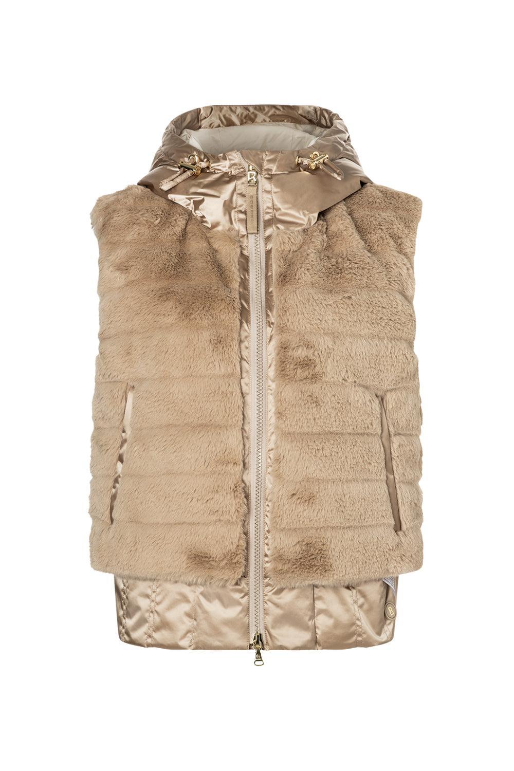 Yumi Hood Vest-LT ALMND-4-CLOTHINGJACKETVESTS-BOGNER OF AMERICA