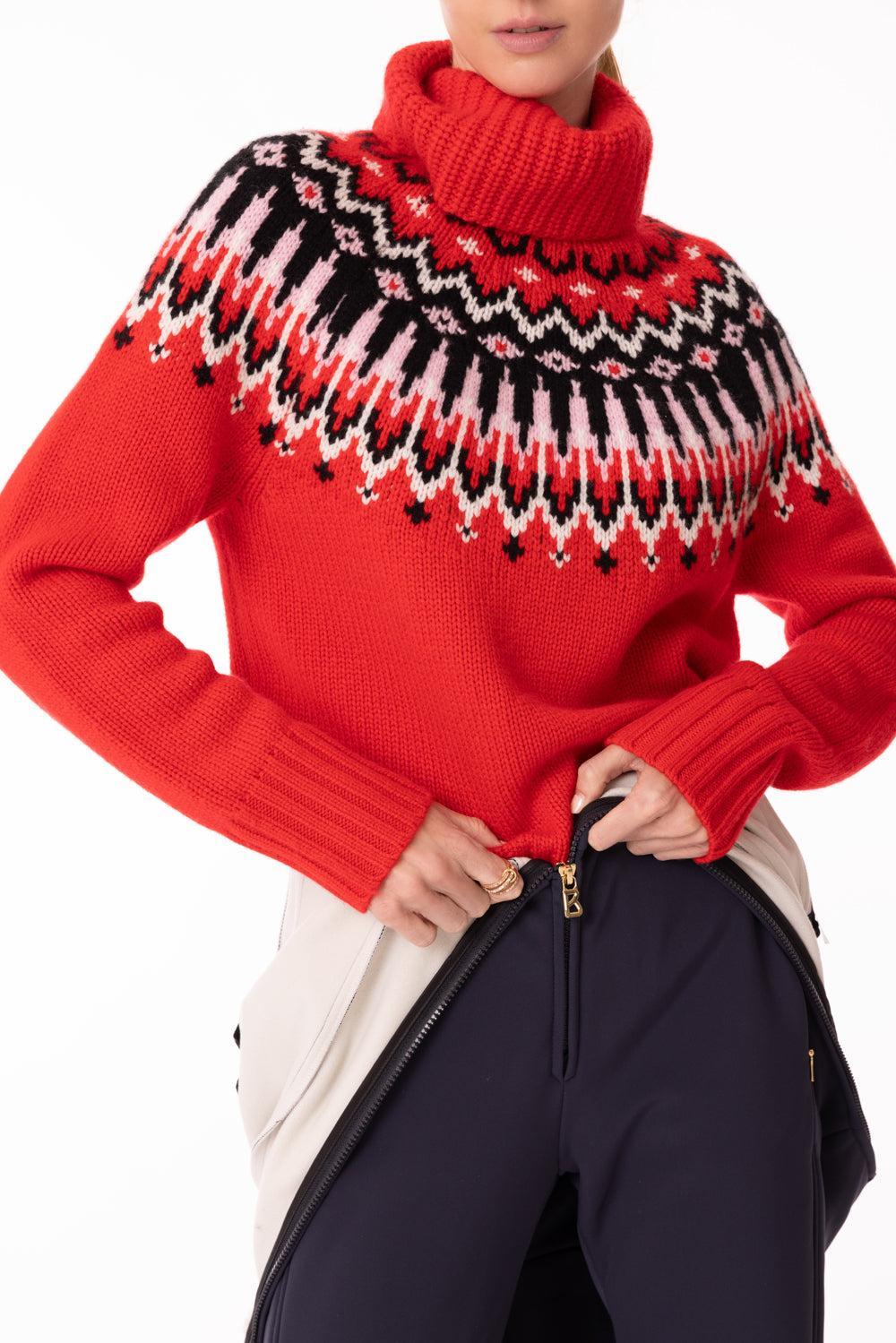 Ingrid Turtleneck Sweater - Fast Red-FAST RED-6-CLOTHINGTOPSWEATER-BOGNER OF AMERICA