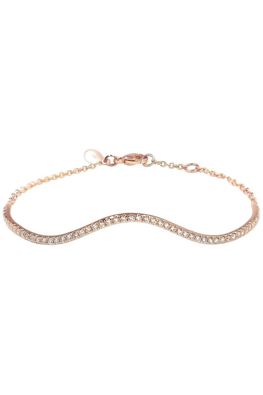 BONDEYE JEWELRY-Wave Diamond Bracelet-ROSE GOLD