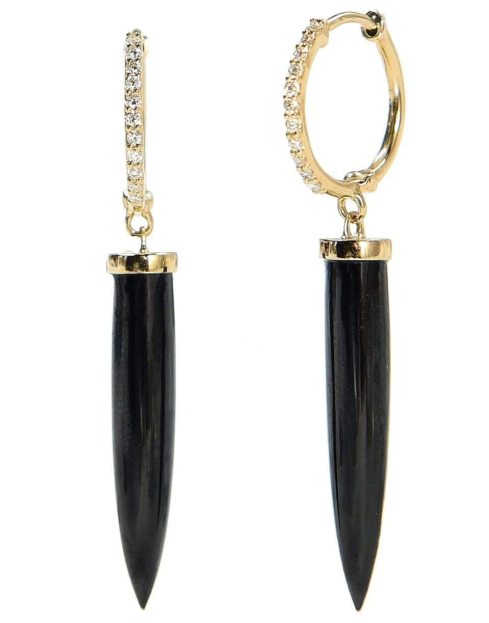 BONDEYE JEWELRY-Aphrodite Black Spinel Earrings-YELLOW GOLD