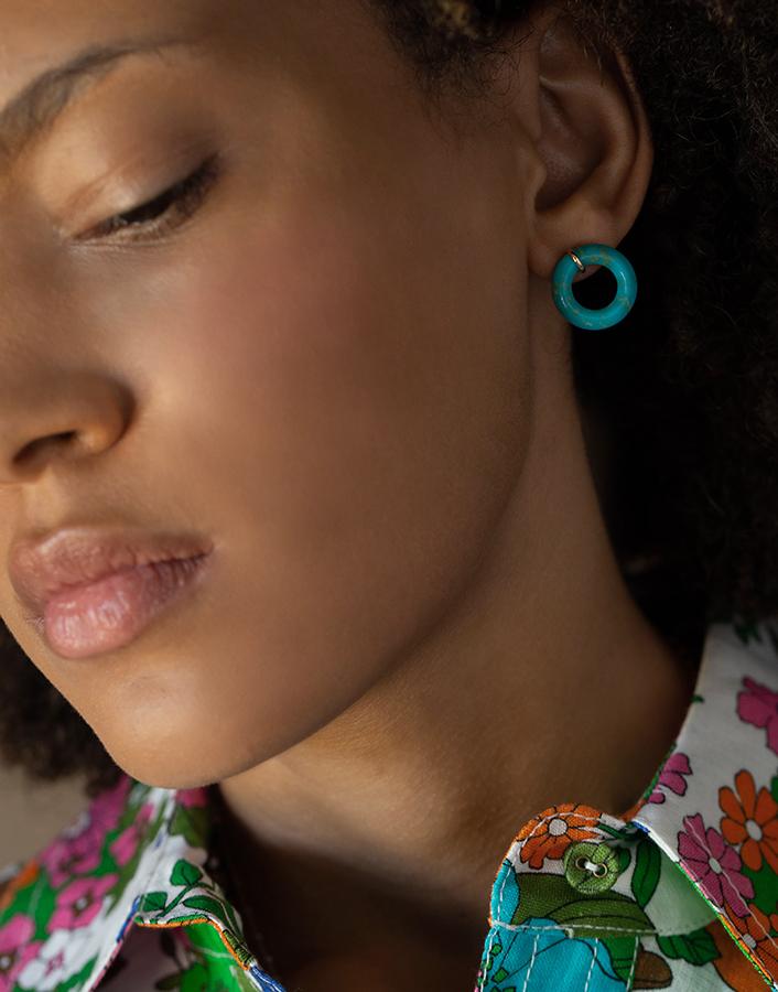 BONDEYE JEWELRY-Cotton Candy Munchkin Earrings-YELLOW GOLD
