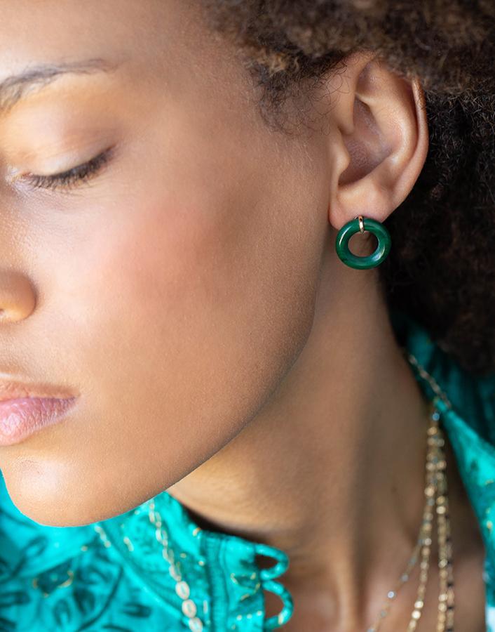 BONDEYE JEWELRY-Mint Chocolate Chip Munchkin Earrings-YELLOW GOLD