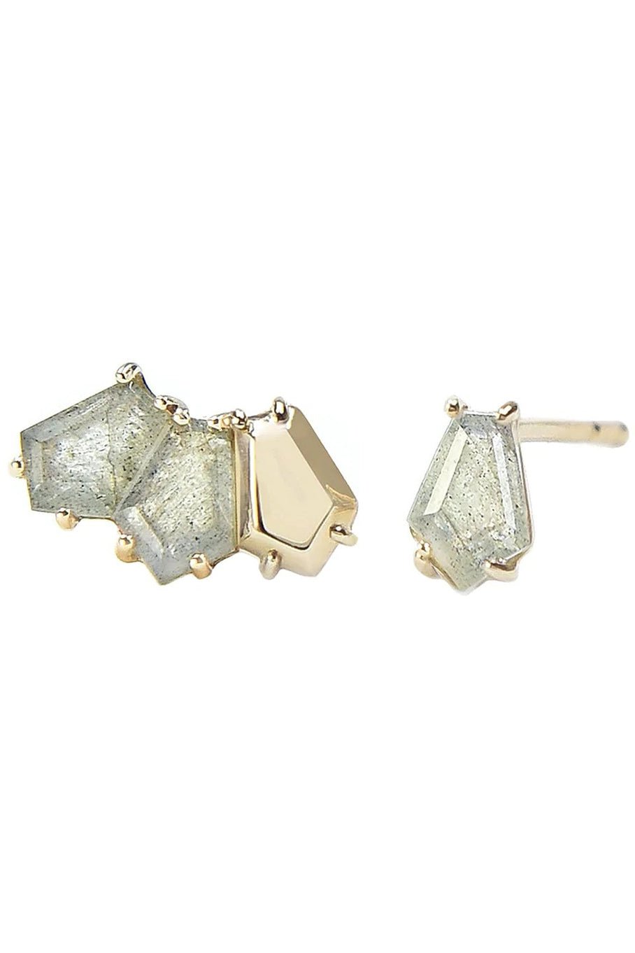 BONDEYE JEWELRY-Selene Labradorite Studs-YELLOW GOLD