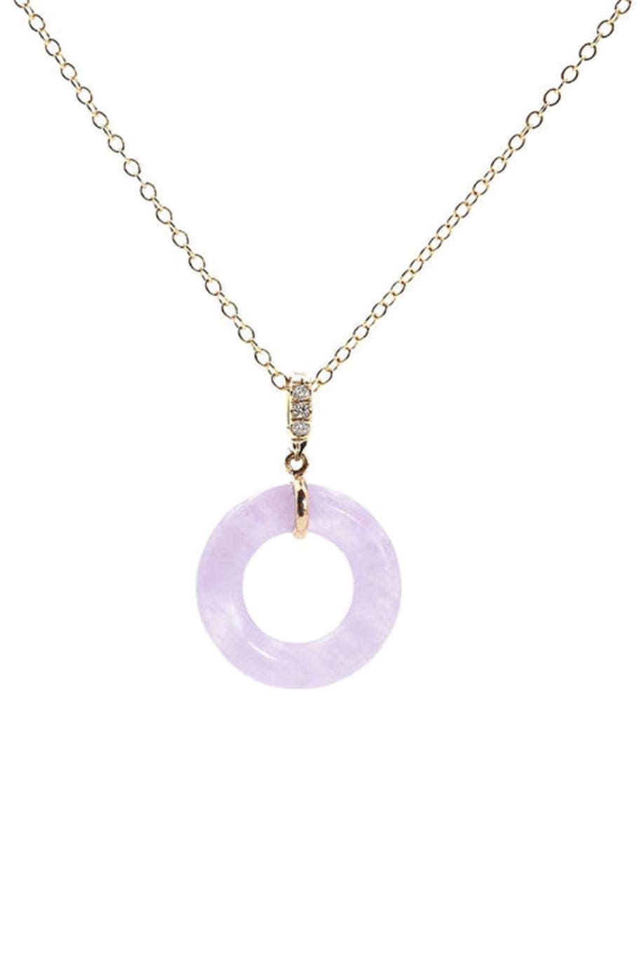 BONDEYE JEWELRY-Amethyst and Diamond Jelly Munchkin Necklace-YELLOW GOLD