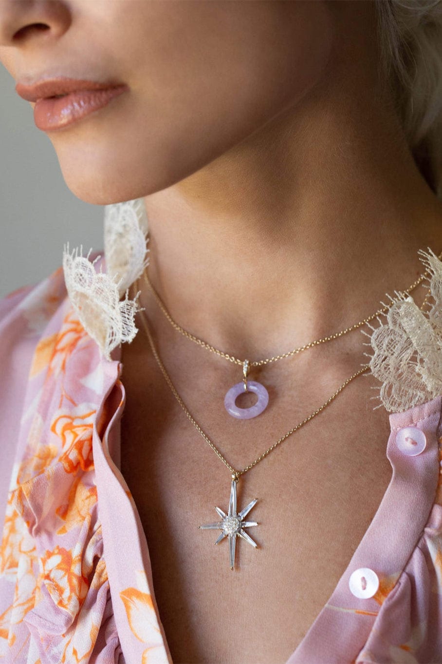 BONDEYE JEWELRY-Astraea White Topaz Necklace-YELLOW GOLD