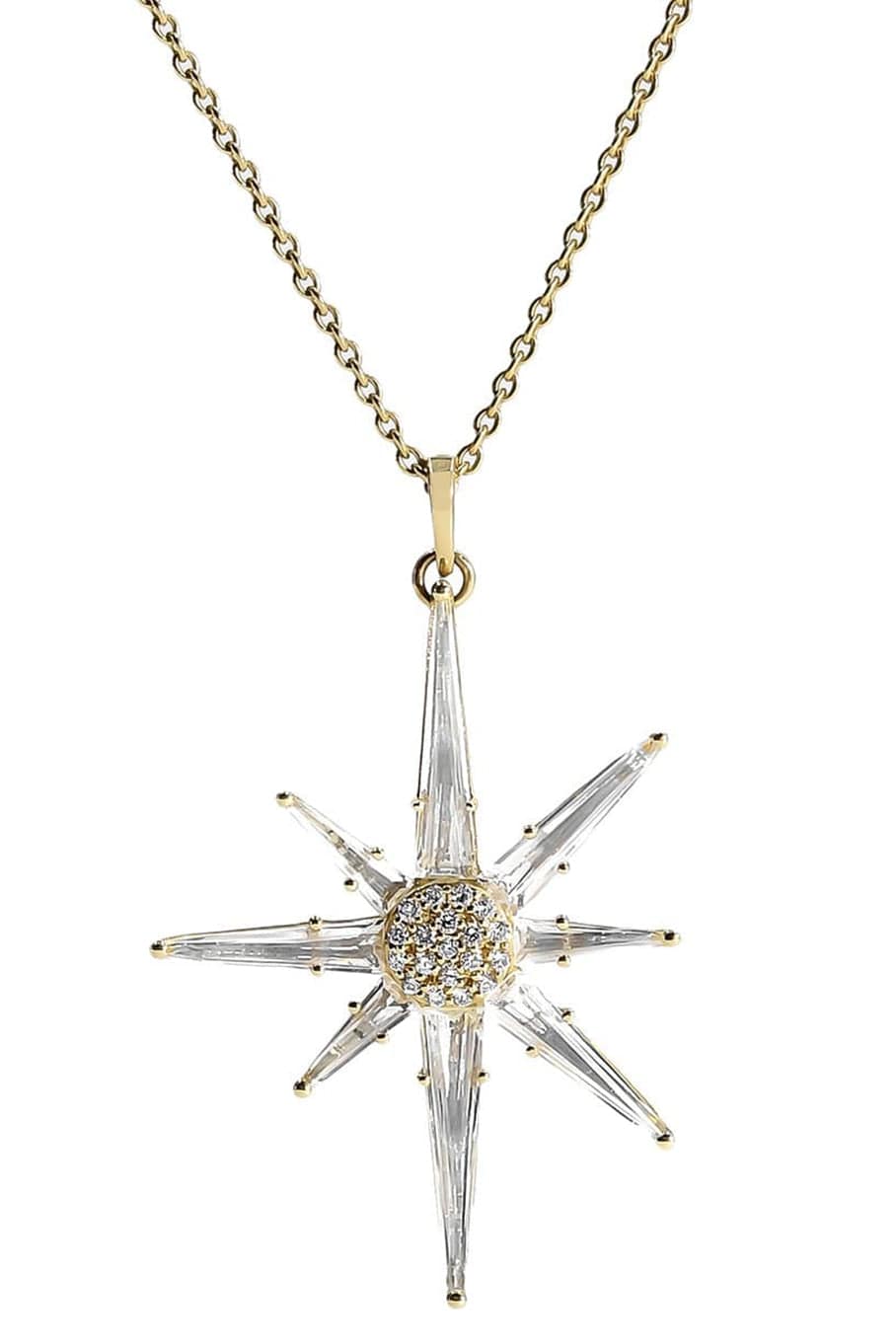 BONDEYE JEWELRY-Astraea White Topaz Necklace-YELLOW GOLD