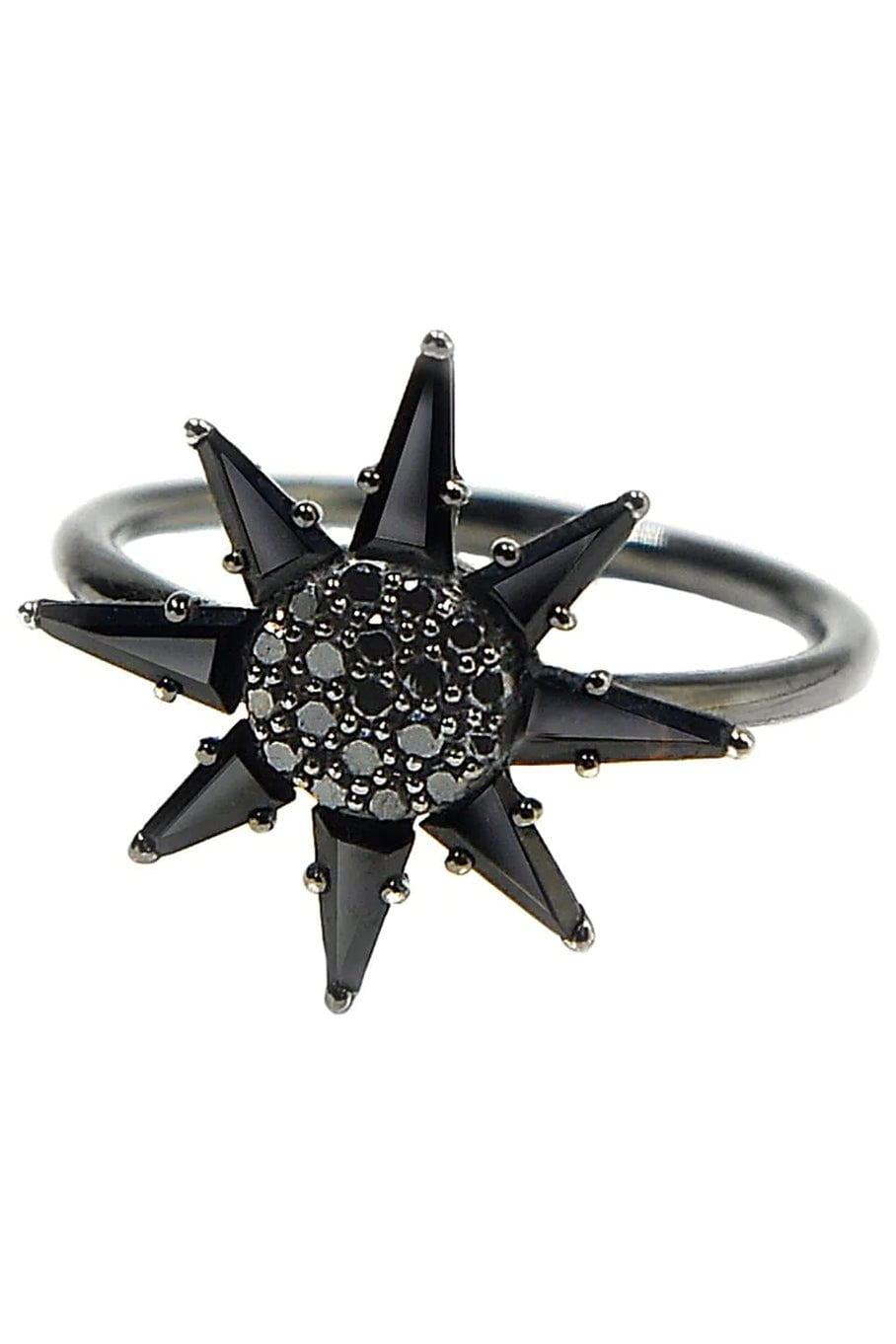 BONDEYE JEWELRY-Clio Black Spinel Ring-BLACK GOLD