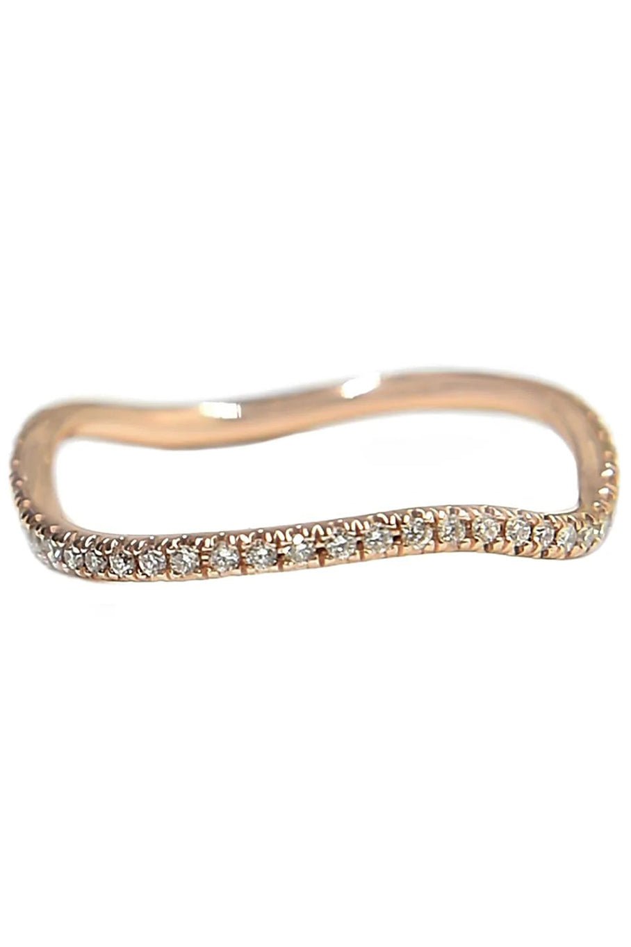 BONDEYE JEWELRY-Rose Gold Wave Diamond Ring-ROSE GOLD
