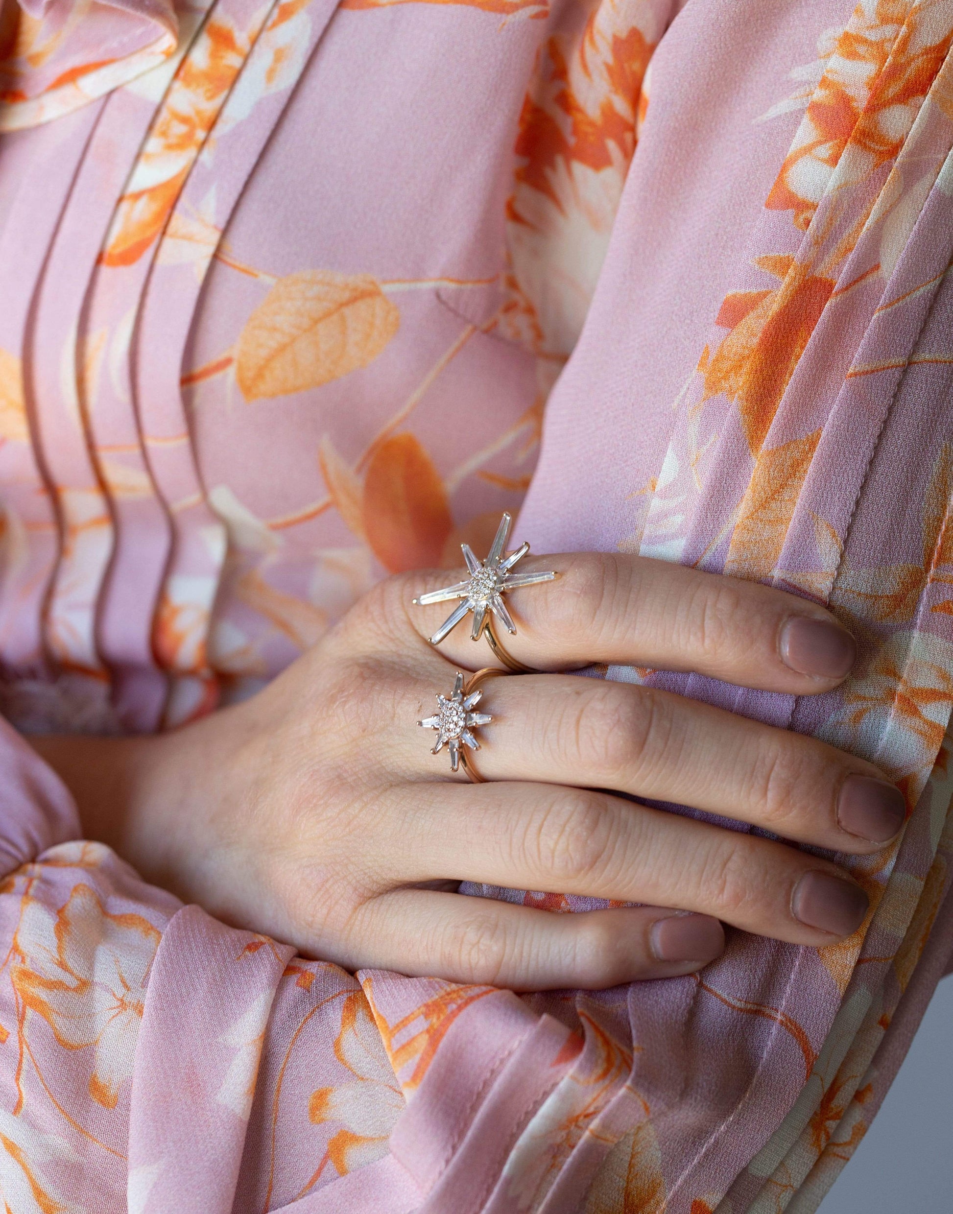 BONDEYE JEWELRY-Clio White Topaz Ring-ROSE GOLD